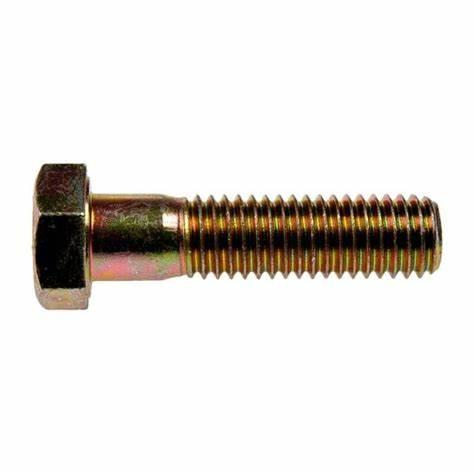 9/16" X 3" UNF Grade 8 Hex Head Bolts – Yellow Zinc Plated (Set Of 1)